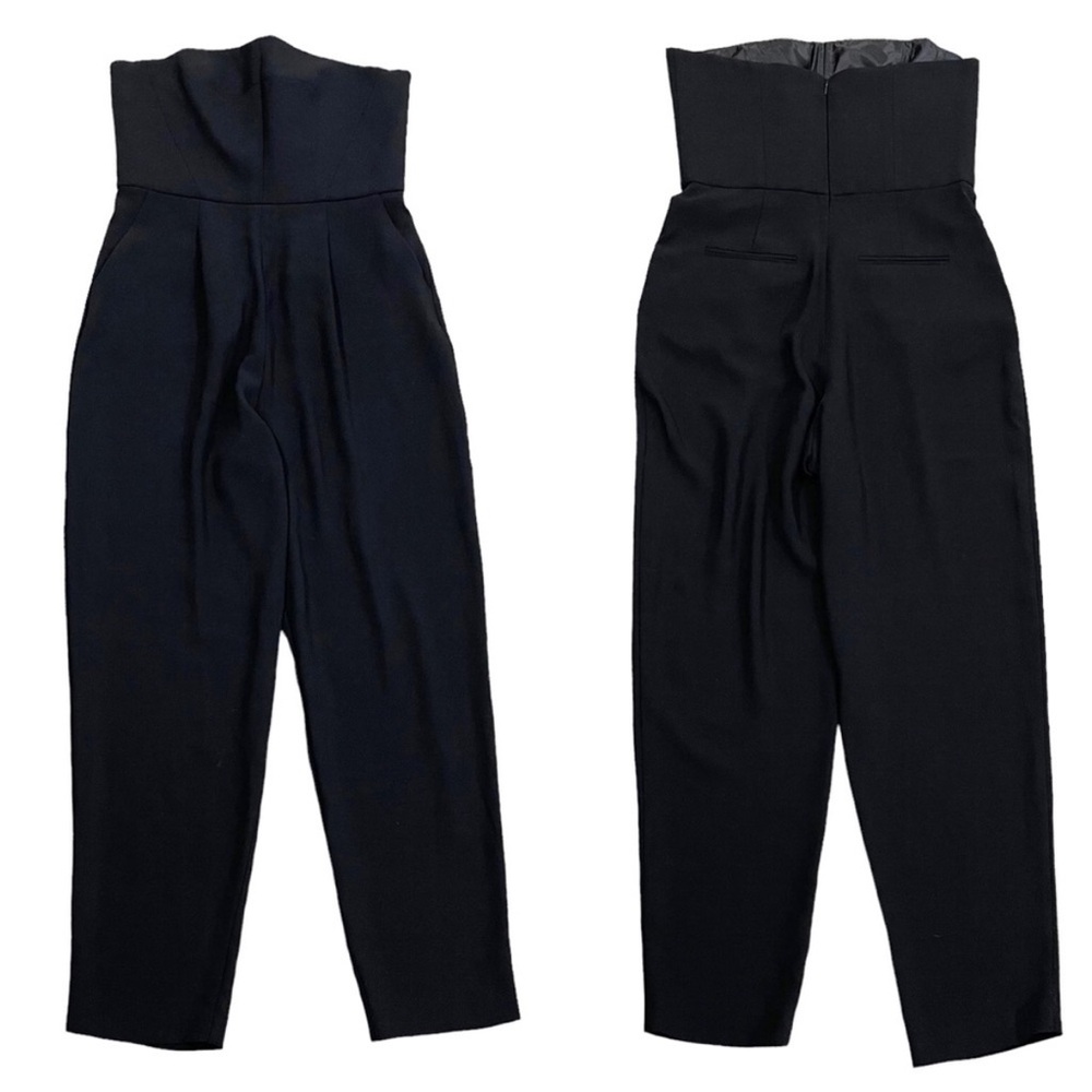 Topshop Black Strapless Jumpsuit Tailored
Crop Straight Leg, New w/ Tags, Size 8